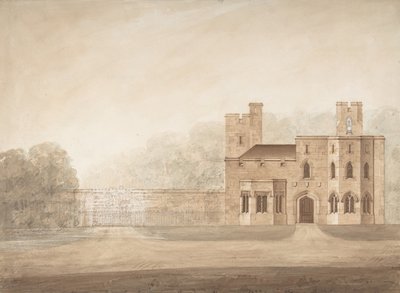 Design til Bishopsgate Lodge, på Windsor Castle, Berkshire, ca. 1820-30. af Jeffry Wyatville
