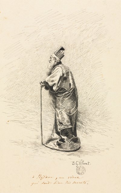 Studie for tryllekunstneren i "Conte de Fée" (En fes historie) af Jehan Georges Vibert