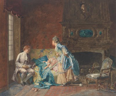 Den første babe, 1872. af Jehan Georges Vibert