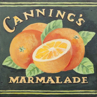 Cannings etiket til marmeladedåse (akryl) af Jennifer Abbott