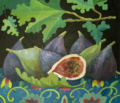 Figs on black, 2014 (akryl på lærred) af Jennifer Abbott