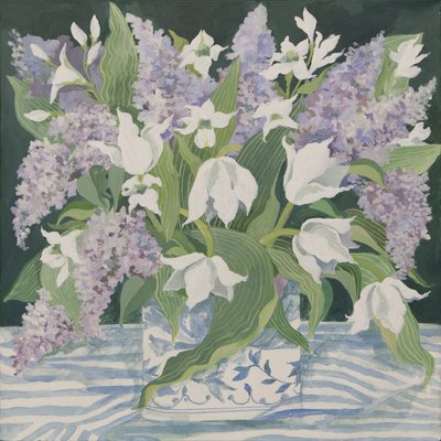 Syrener og tulipaner (akryl) af Jennifer Abbott