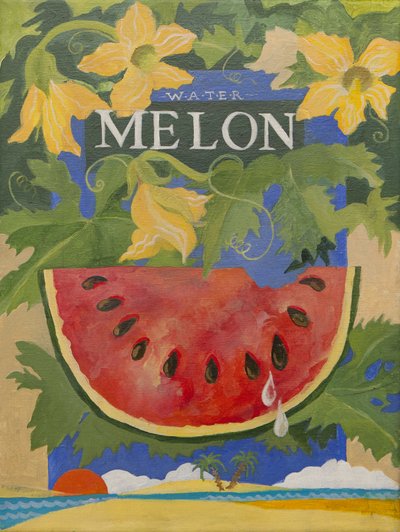 Melon (akryl) af Jennifer Abbott
