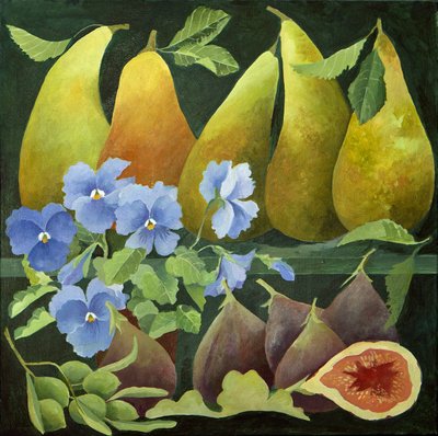 Blandet frugt, 2013 (akryl på lærred) af Jennifer Abbott