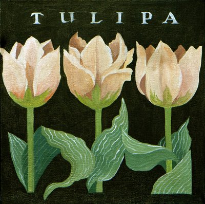 Tulipaner, 2013 (akryl på lærred) af Jennifer Abbott