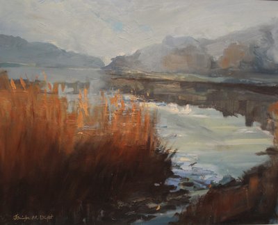 Batson Creek Salcombe, efterår. olie på lærred, 2016 af Jennifer Wright