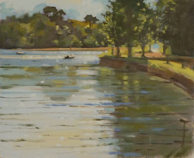 Salcombe Creek II (olie på lærred) af Jennifer Wright