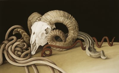 Vanitas, 2004 (wc på papir) af Jenny Barron
