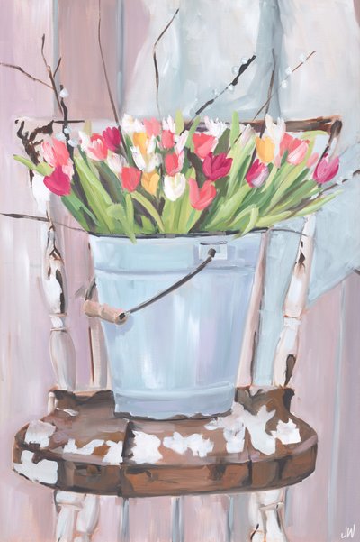 En spand fuld af blomster af Jenny Westenhofer