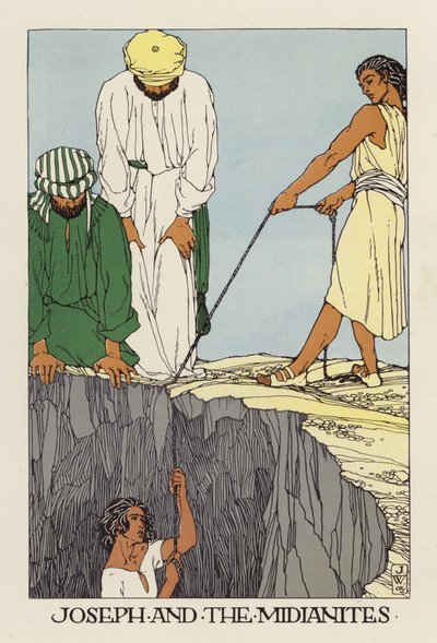 Josef og midianitterne (farvelitografi) af Jenny Wylie