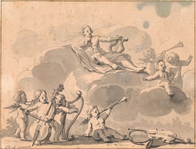 Apollon og musicerende genier af Jens Juel