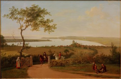 Udsigt over Lillebælt fra en bakke ved Middelfart af Jens Juel