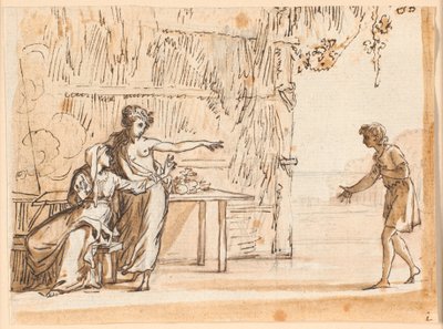 En scene fra Salomon Gessners idyl "Le premier navigateur" af Jens Juel