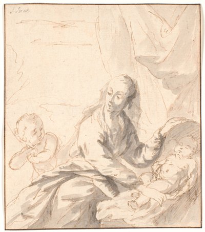 Maria med Jesusbarnet i vuggen og Johannes af Jens Juel