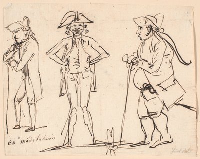Meditation. Karikaturer af Clemens, Juel og Charles Bonnet af Jens Juel