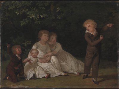 Kunstnerens fem børn i en have. Undersøgelse af Jens Juel