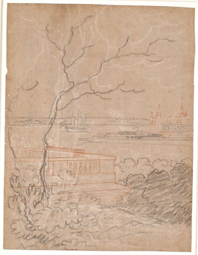 Udsigt fra Marienlyst over Kronborg af Jens Juel