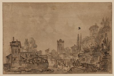 Prospekt af en italiensk by af Jens Petersen Lund