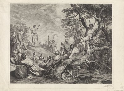 Johannes Døberen prædiker i ørkenen af Jeremias Falck