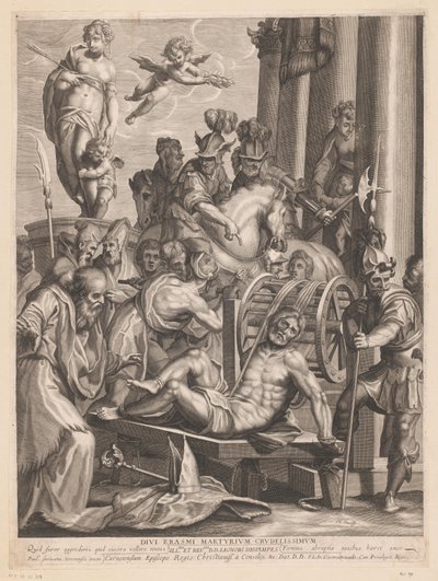 Martelaarschap van H. Erasmus Det mest grusomme martyrium af guderne Erasmus. (titel på objekt) af Jerôme David