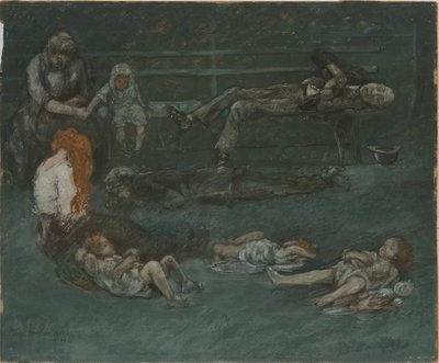 Parkbænk om natten, 1909. af Jerome Myers