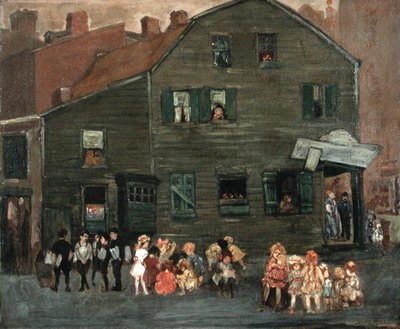 Det gamle hus, ca. 1910 (olie på lærred) af Jerome Myers
