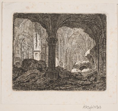 Interiør fra samme ruin 1806 af Jes Bundsen