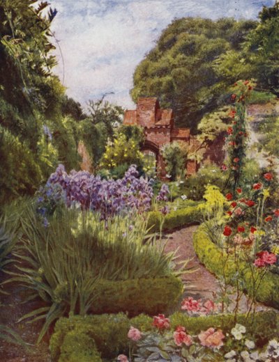 Fulham, Gateway between Walled Garden and Grounds (farve litho) af Jessie MacGregor