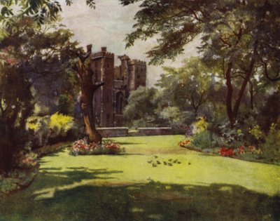 Lambeth, The Palace from the Gardens (farve litho) af Jessie MacGregor