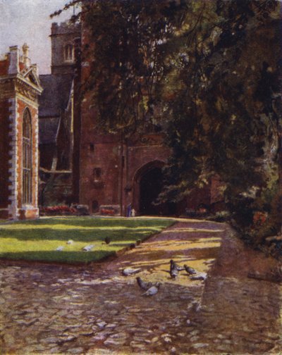 Lambeth, The Tudor Gateway (farve litho) af Jessie MacGregor