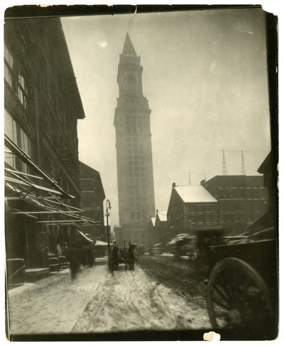 Custom House, Boston, USA, ca. 1902-10 (foto af gelatinesølv) af Jessie Tarbox Beals
