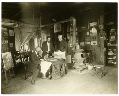 Venstre mod højre: Cullen Yates - skjult - Walter Dean, ca. 1905-11 (foto af gelatinesølv) af Jessie Tarbox Beals