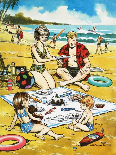 En julepicnic på stranden af Jesus Blasco
