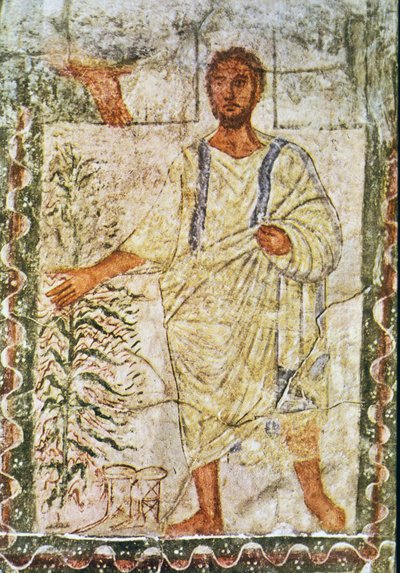 Moses og den brændende busk (tempera på gips) af Jewish School