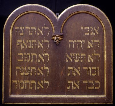 Table de la Loi eller Decalogue. Synagogen i Bergheim (Alsace). 19. århundrede. af Jewish School