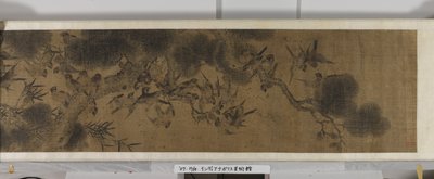 Et hundrede fugle (blæk og farver på silke) af Jiang (after) Tingxi