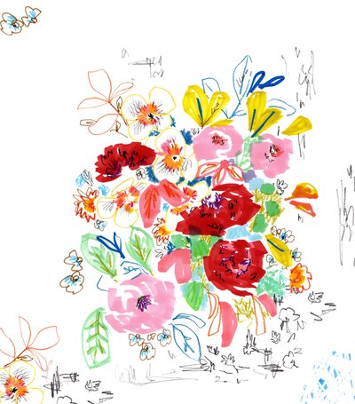 Blomsterskitse 3 af Jo Chambers