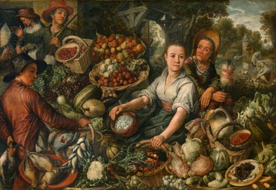 Grøntsagsmarked (olie på panel) af Joachim Beuckelaer