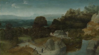 Landskab med Sankt Antonius Abbeds fristelse af Joachim Patinir (workshop of)