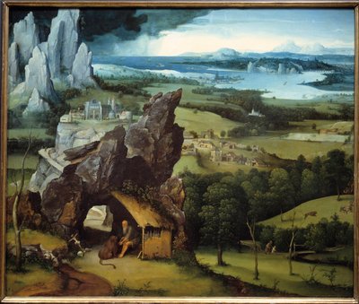 Landskab med Sankt Hieronymus maleri af Joachim Patinir (1485-1524) af Joachim Patinir