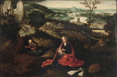 The Rest on the Flight into Egypt (olie på panel) af Joachim Patinir