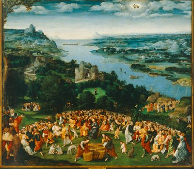 Mangfoldiggørelsen af brødet ... (olie på lærred) af Joachim Patinir