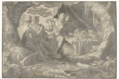 Lot og hans døtre af Joachim Wtewael or Utewael