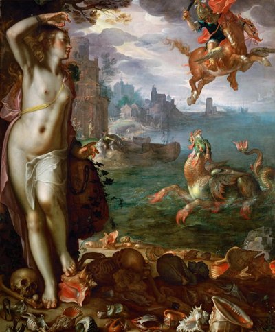Perseus befrier Andromeda af Joachim Wtewael or Utewael