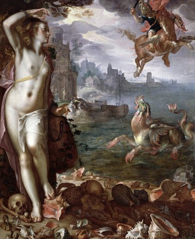 Perseus redder Andromeda af Joachim Wtewael or Utewael