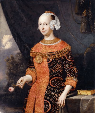 Portræt af en dame, identificeret som Anne, Marquise de Basville, af Joachim or Luhne Luhn