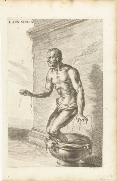 Seneca, graveret af Richard Collin af Joachim von (after) Sandrart