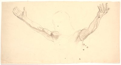 Detailfigurstudie af Kristi udbredte arme af Joakim Frederik Skovgaard