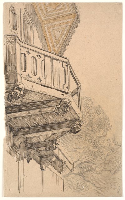 En fløj af H.C. Aggersborgs villa i Classens Have af Joakim Frederik Skovgaard