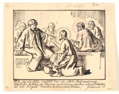 Kristus vasker Peters fødder af Joakim Frederik Skovgaard